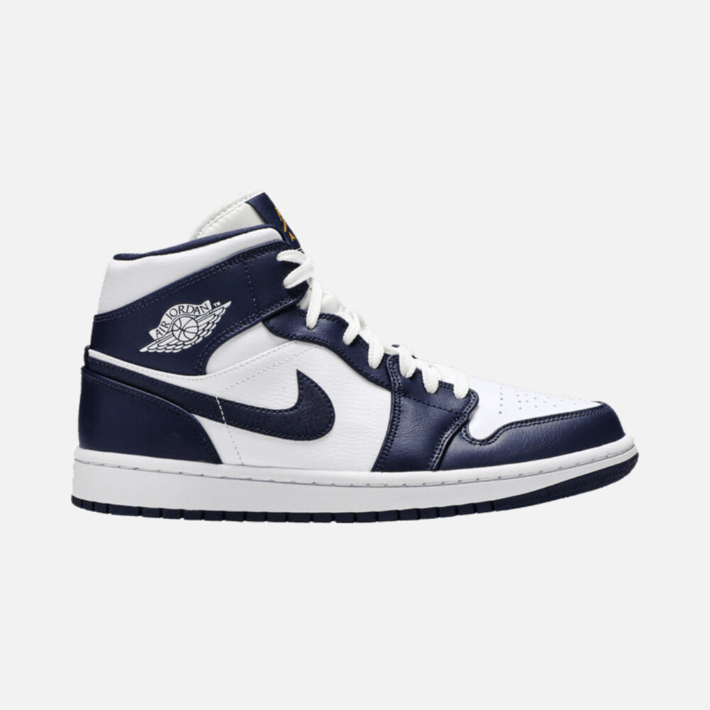 Air Jordan 1 Mid White Metallic Gold Obsidian