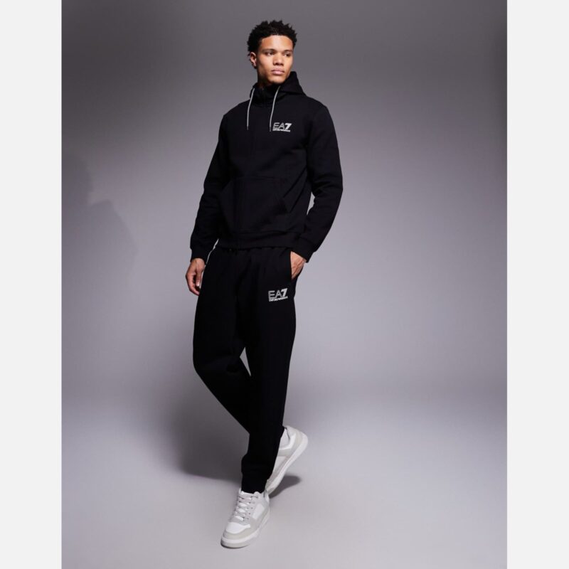 EA7 Train Visibility Hooded Tracksuit in Black