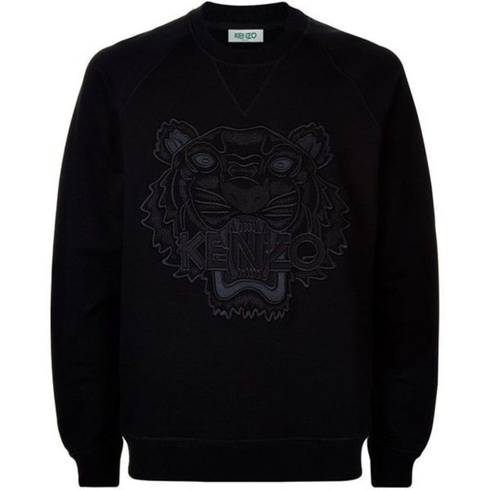 Kenzo Embroidered Icon Tiger Sweater in Black