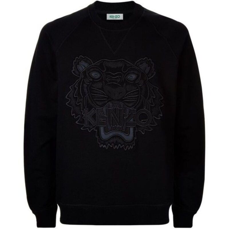 Kenzo Embroidered Icon Tiger Sweater in Black