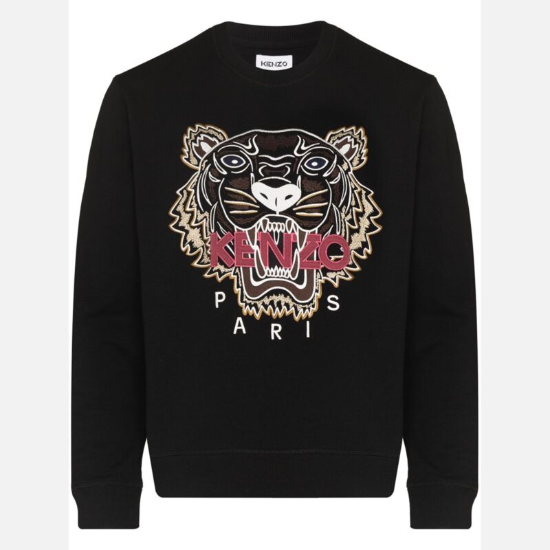 Kenzo Signature Tiger Embroidered Sweatshirt in Black