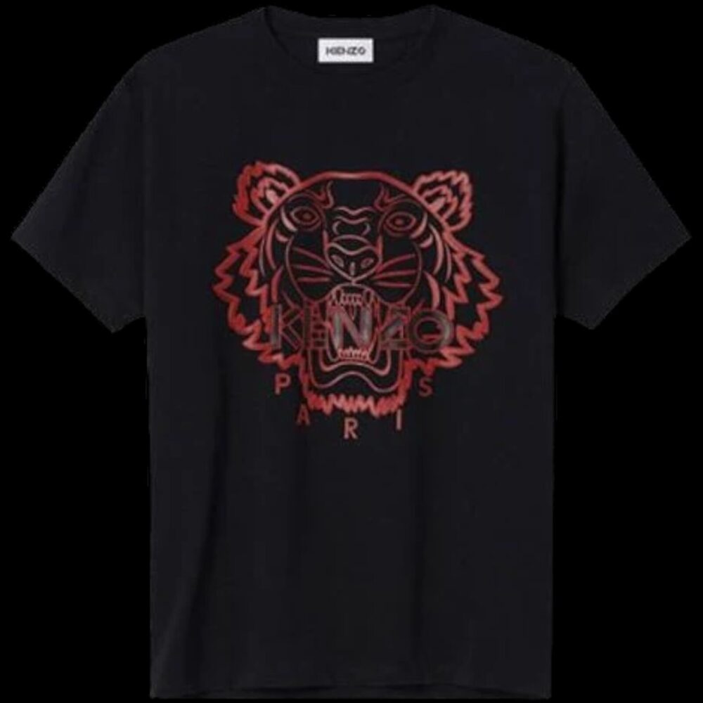 Kenzo Tiger Head Logo T-Shirt in Black