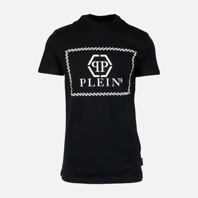 Philipp Plein Logo Print Jersey T-Shirt in Black