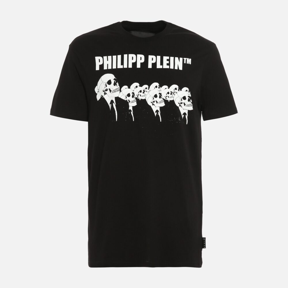 Philipp Plein Skull Print Jersey T-Shirt in Black