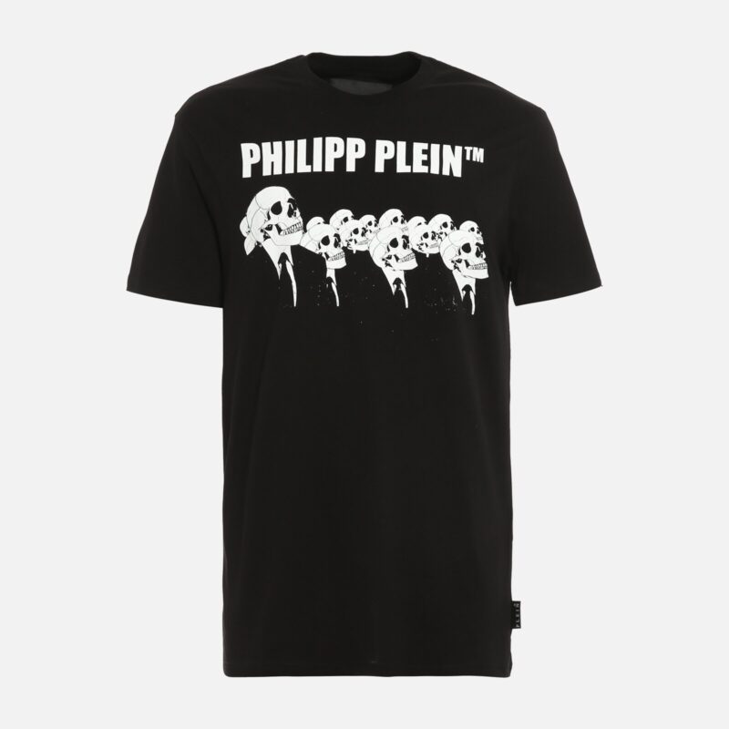 Philipp Plein Skull Print Jersey T-Shirt in Black